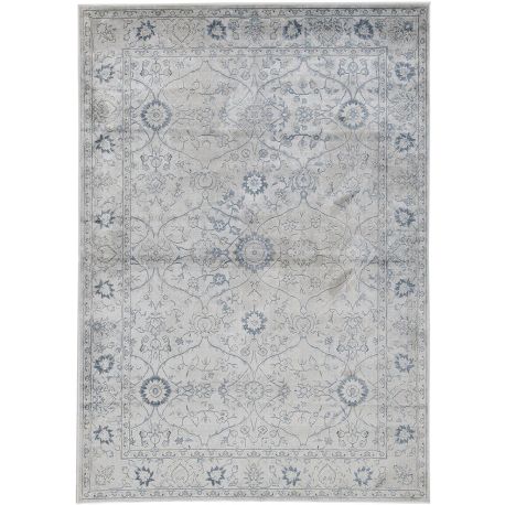 Tapis vintage rayé viscose effet soie Bosse