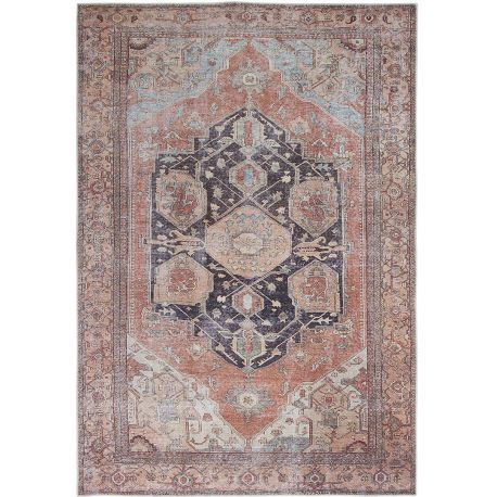 Tapis plat rayé vintage rectangle Amir