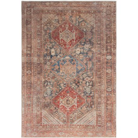 Tapis rectangle vintage rayé plat Kashan