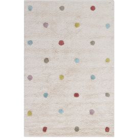 Tapis chambre enfant coton crème tufté Terrazzo