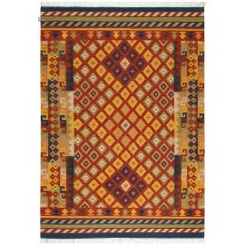 Tapis laine et coton avec franges plat kilim Azyan