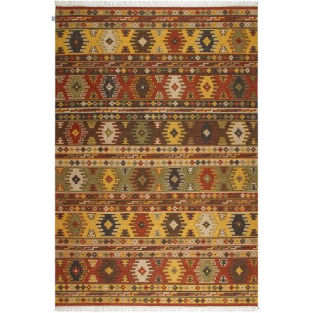 Tapis kilim laine et coton plat avec franges Bangui