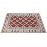 Tapis plat kilim avec franges laine et coton Folck