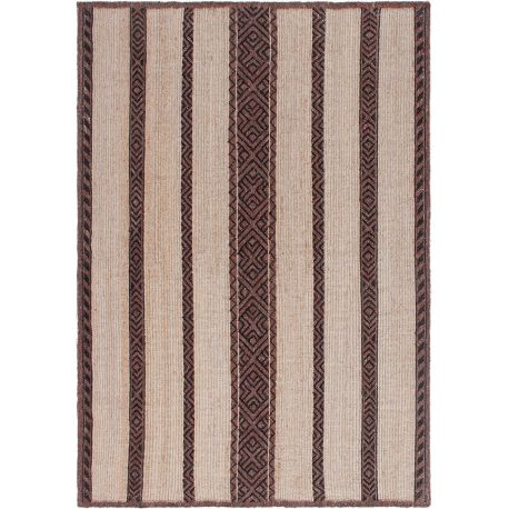 Tapis jute et laine plat moderne ethnique Solna