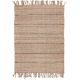 Tapis jute moderne naturel avec franges plat Nakka