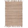 Tapis jute moderne naturel avec franges plat Nakka