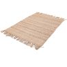 Tapis jute moderne naturel avec franges plat Nakka