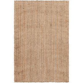 Tapis jute moderne naturel avec franges plat Paloma