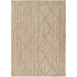 Tapis naturel jute graphique plat rectangle Louxor