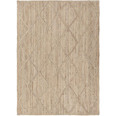 Tapis naturel jute graphique plat rectangle Louxor