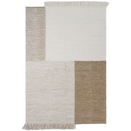 Tapis moderne naturel avec franges graphique Lyna