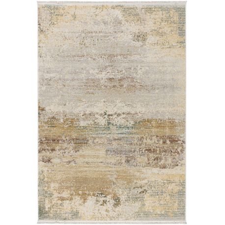 Tapis moderne avec franges abstrait beige Cosmia