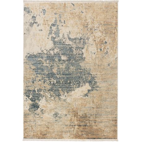 Tapis abstrait avec franges moderne beige Streaks