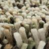Tapis laine naturel feutré longues mèches design Rocks