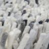 Tapis laine naturel feutré longues mèches design Rocks