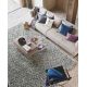 Tapis laine naturel feutré longues mèches design Rocks