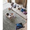 Tapis laine naturel feutré longues mèches design Rocks