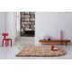 Tapis laine naturel feutré longues mèches design Rocks