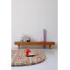 Tapis laine naturel feutré longues mèches design Rocks