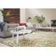 Tapis laine naturel feutré longues mèches design Rocks