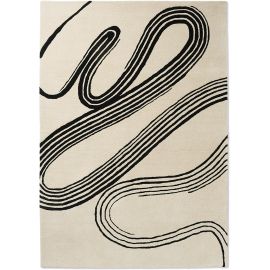 Tapis moderne tufté main laine courbe Decor Flow