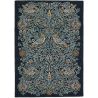 Tapis laine poils ras tufté main floral design Bird