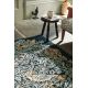 Tapis laine poils ras tufté main floral design Bird