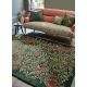 Tapis laine poils ras tufté main floral design Bird