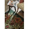 Tapis laine poils ras tufté main floral design Bird