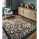 Tapis design floral laine et viscose tufté main Trent