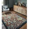 Tapis design floral laine et viscose tufté main Trent