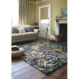 Tapis tufté main laine et viscose floral design Seaweed