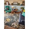 Tapis tufté main laine et viscose floral design Seaweed