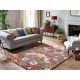 Tapis moderne tufté main floral laine et viscose Strawberry