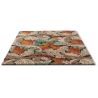 Tapis floral laine et viscose design poils ras Acanthus