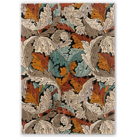 Tapis floral laine et viscose design poils ras Acanthus