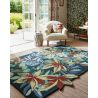 Tapis rectangle floral moderne laine Robin's Wood