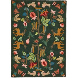 Tapis moderne laine poils ras floral Forest Of Dean