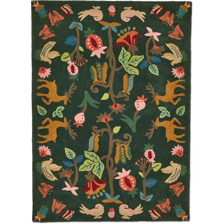 Tapis moderne laine poils ras floral Forest Of Dean