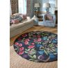 Tapis rond laine floral moderne Foraging