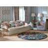 Tapis rond laine floral moderne Foraging