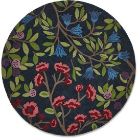Tapis rond laine floral moderne Foraging