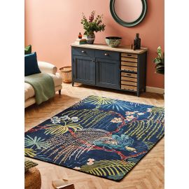 Tapis moderne tufté main laine floral Rain Forest