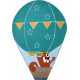 Tapis montgolfière bleu pour chambre d'enfant Balloon Esprit Home