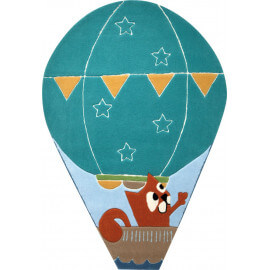 Tapis montgolfière bleu pour chambre d'enfant Balloon Esprit Home