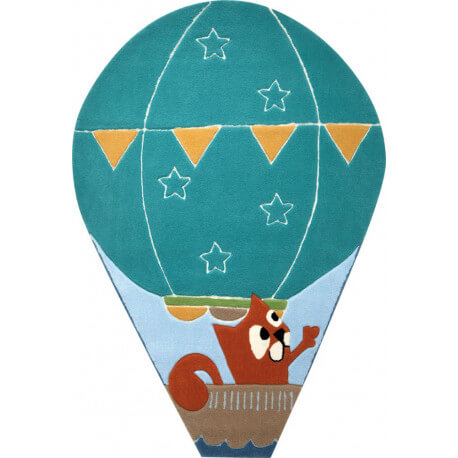 Tapis montgolfière bleu pour chambre d'enfant Balloon Esprit Home
