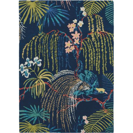 Tapis moderne tufté main laine floral Rain Forest