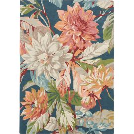 Tapis laine floral tufté main design Dahlia & Rosehip