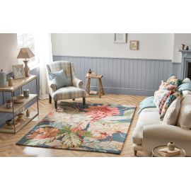 Tapis laine floral tufté main design Dahlia & Rosehip