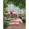 Tapis floral tufté main laine moderne Dahlia & Peony